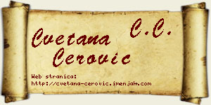 Cvetana Cerović vizit kartica